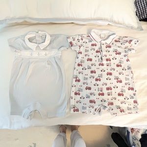 Kissy Kissy set of 2 short rompers 9 months